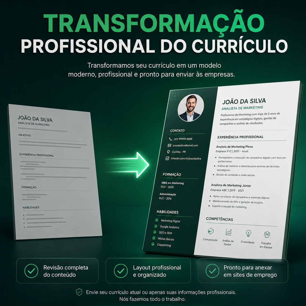 Transformação profissional do currículo